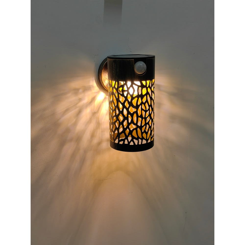 Aplica solara cu senzor MYRIA MY10384, 3x0.5W, 100lm, IP44, maro