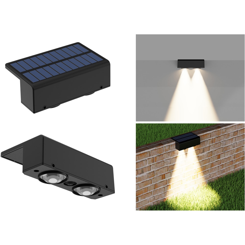 Aplica solara pentru balustrada MYRIA MY10387, IP44, negru, 2 bucati