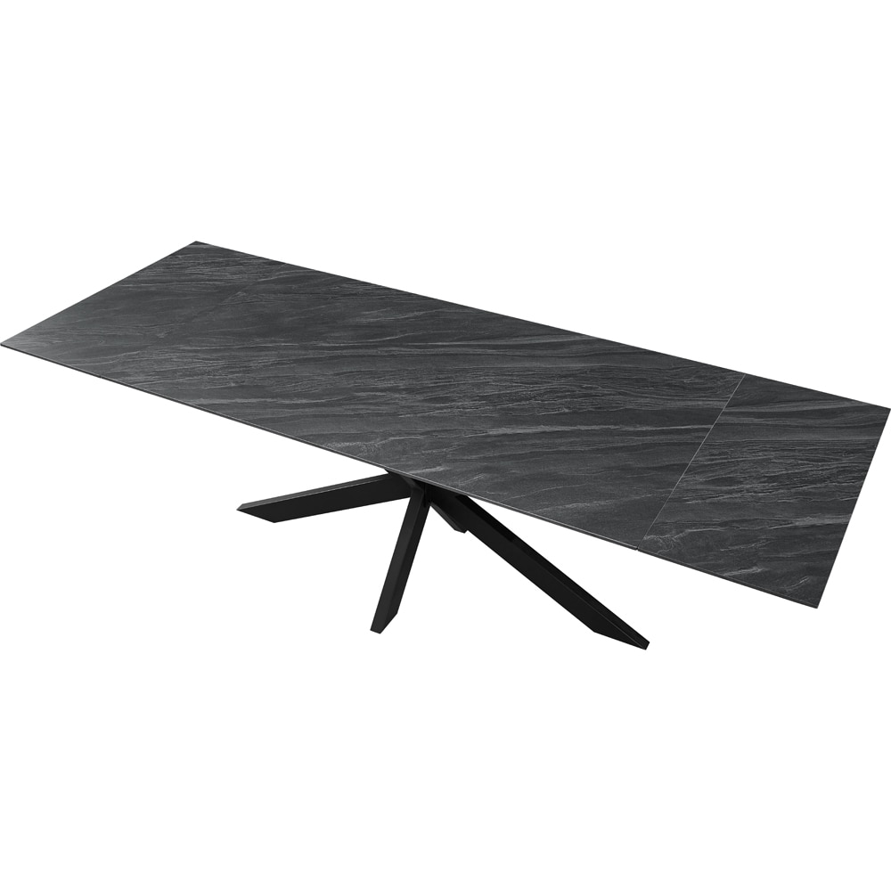 Masa extensibila MYRIA NDT-2660, piatra sintetizata, 160-240 x 90 x 75 cm, negru