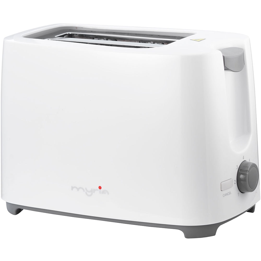 Prajitor de paine MYRIA MY4016, 2 felii, 700W, alb-gri