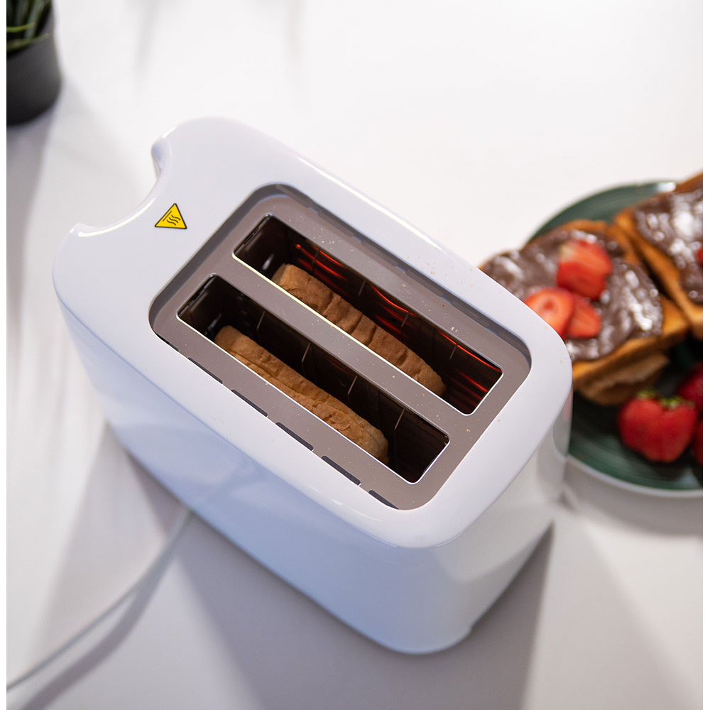 Prajitor de paine MYRIA MY4016, 2 felii, 700W, alb-gri