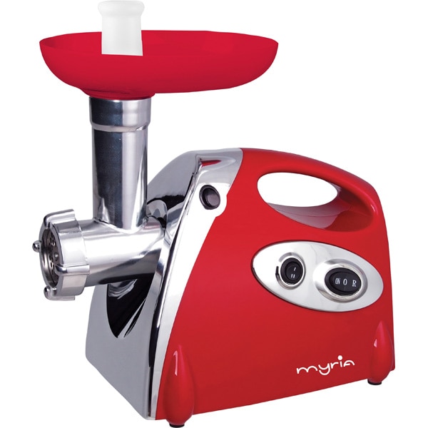 Masina de tocat carne MYRIA MY4095, 0.5kg/min, 1500W, accesoriu carnati/suc de rosii/feliere/razuire, rosu-alb