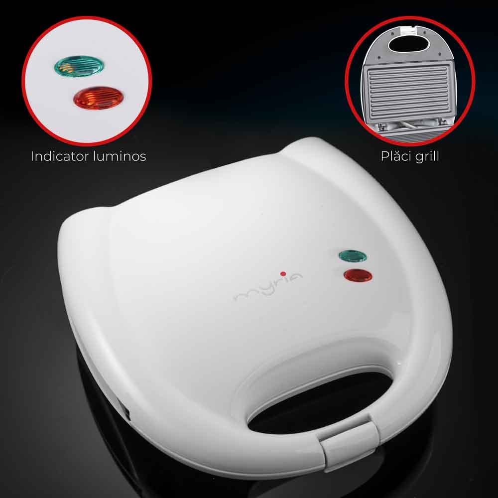 Sandwich maker MYRIA MY4108, 750W, alb 