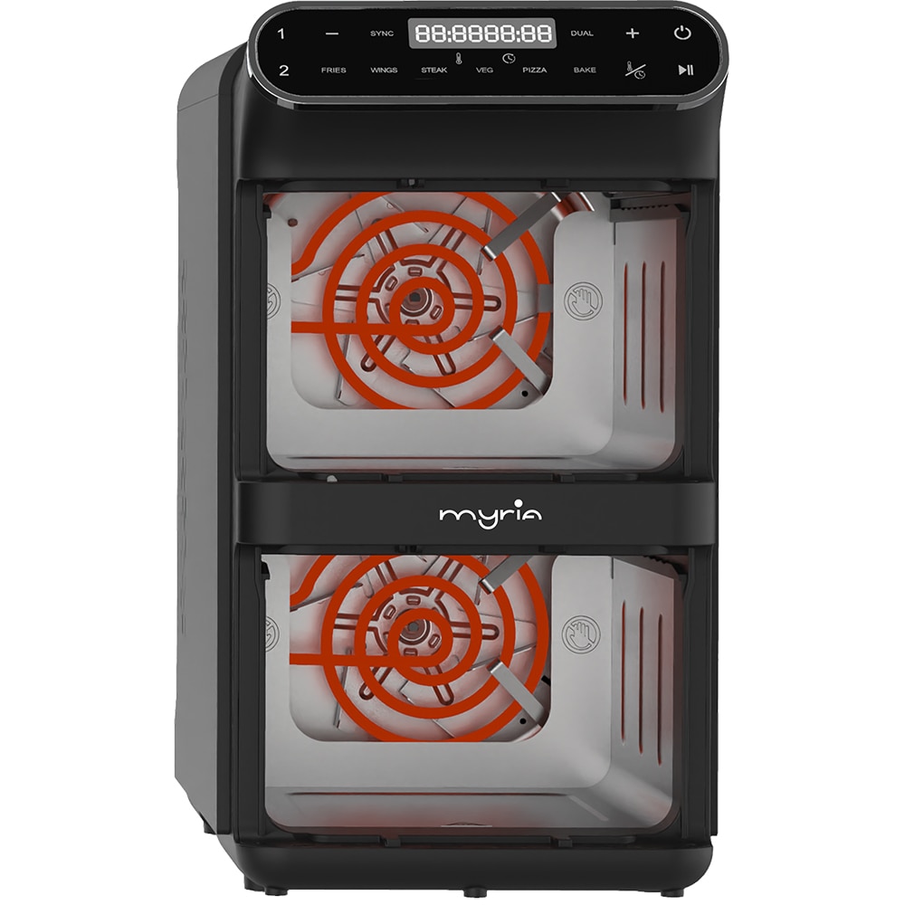 Friteuza cu aer cald dubla MYRIA MY4714, 11l, 2460W, negru