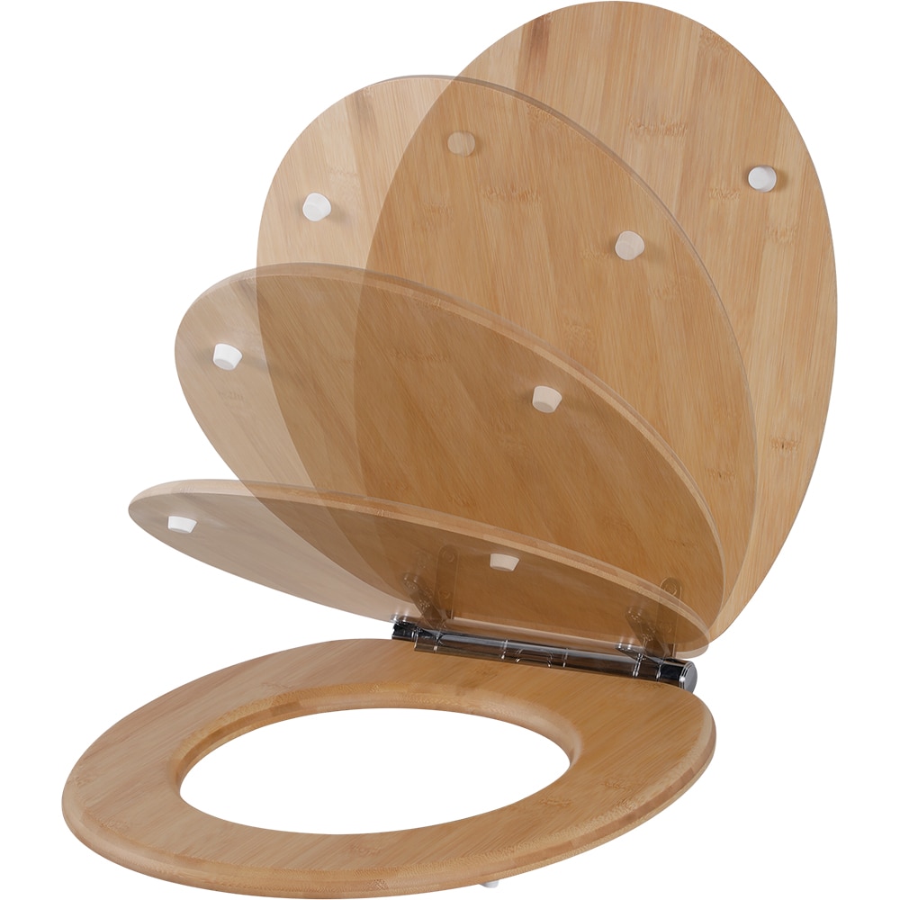 Capac WC GOODHOME Cervia MZ328UK20, inchidere lenta, duroplast, maro