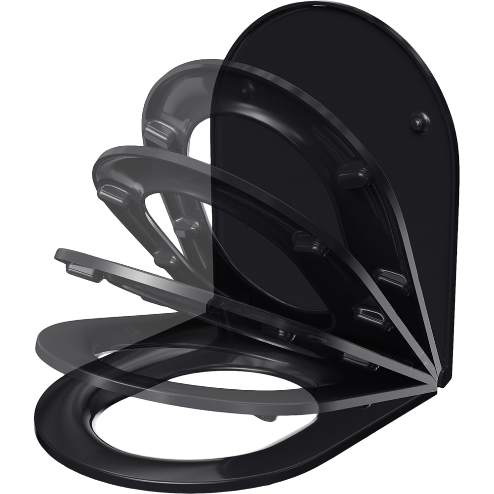 Capac WC GOODHOME Cavally N-001(B), inchidere lenta, duroplast, negru