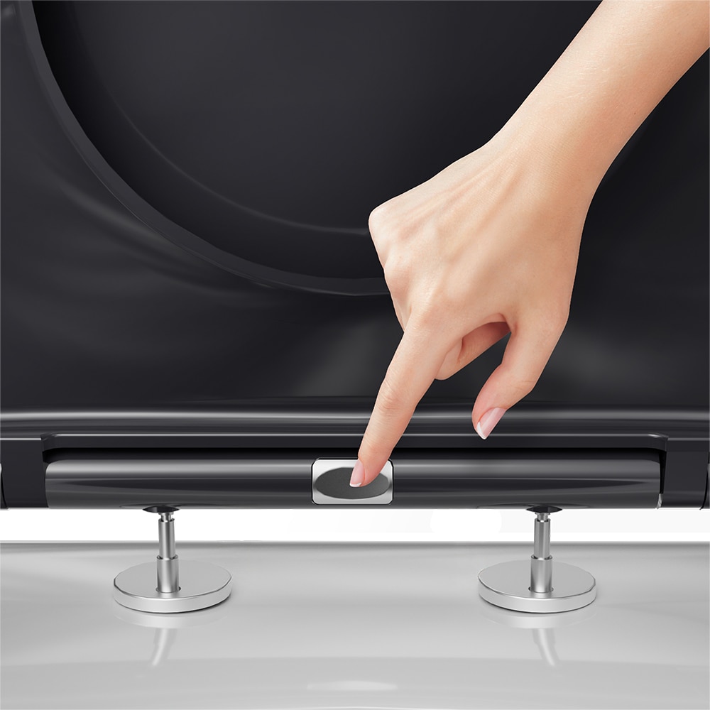 Capac WC GOODHOME Cavally N-001(B), inchidere lenta, duroplast, negru