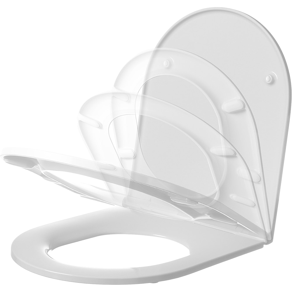 Capac WC GOODHOME Cavally N-001, inchidere lenta, duroplast, alb