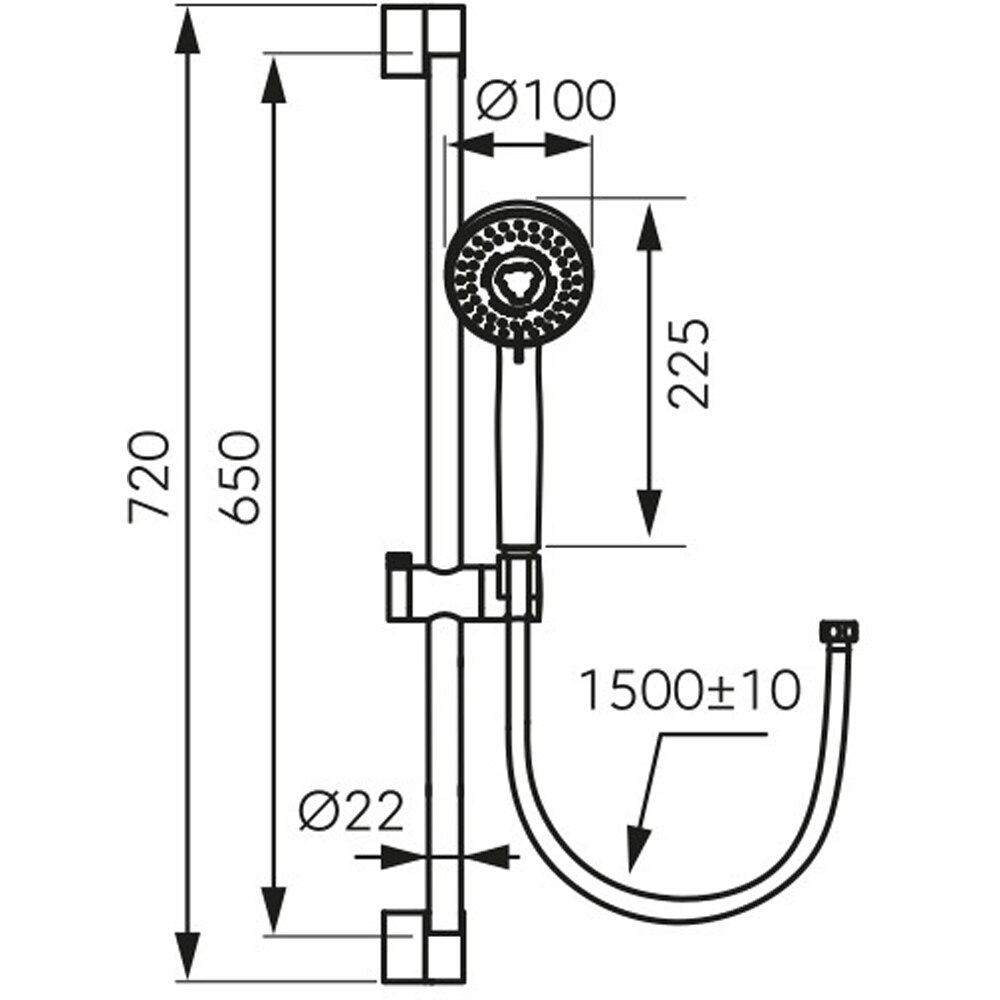 Set dus FERRO Horn N370, 3 functii, crom