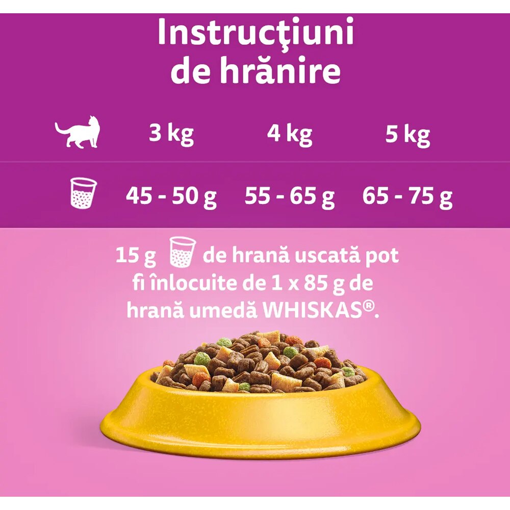 Hrana uscata pentru pisici WHISKAS, Adult, Pui, 300 g