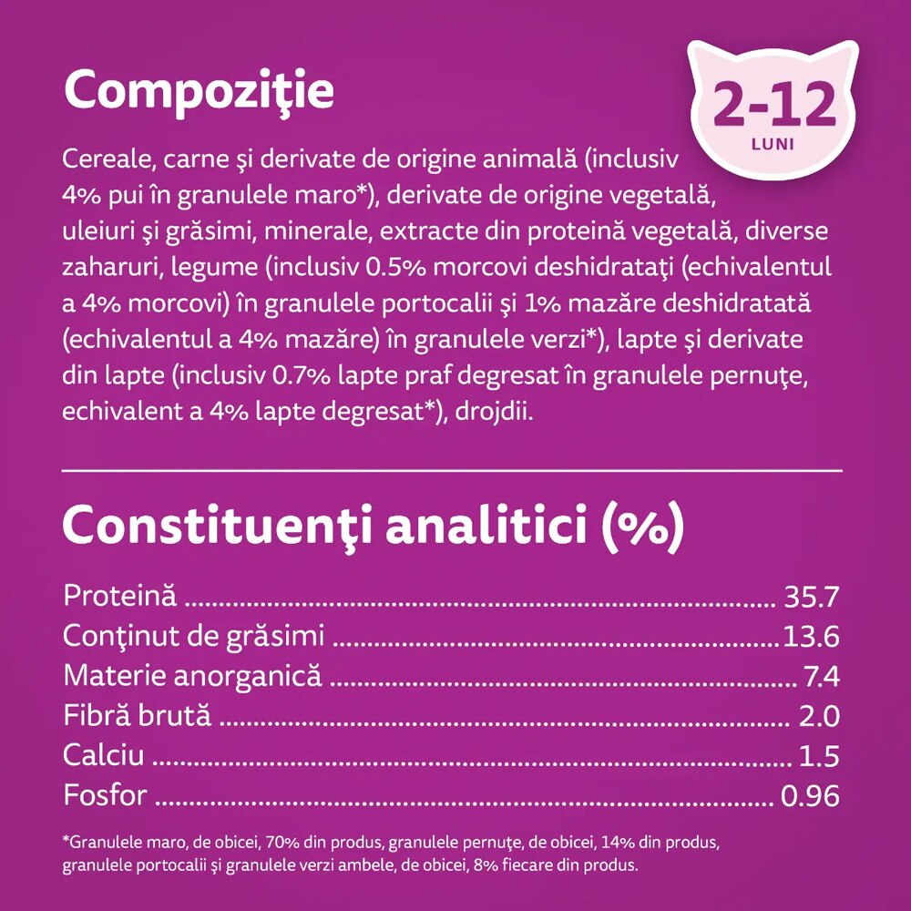 Hrana uscata pentru pisici WHISKAS, Junior, Pui, 300 g