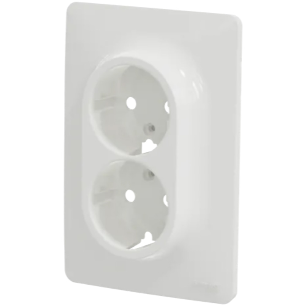 Priza dubla SCHNEIDER Noua Unica NU206718, 2P+E 16A, IP20, alb