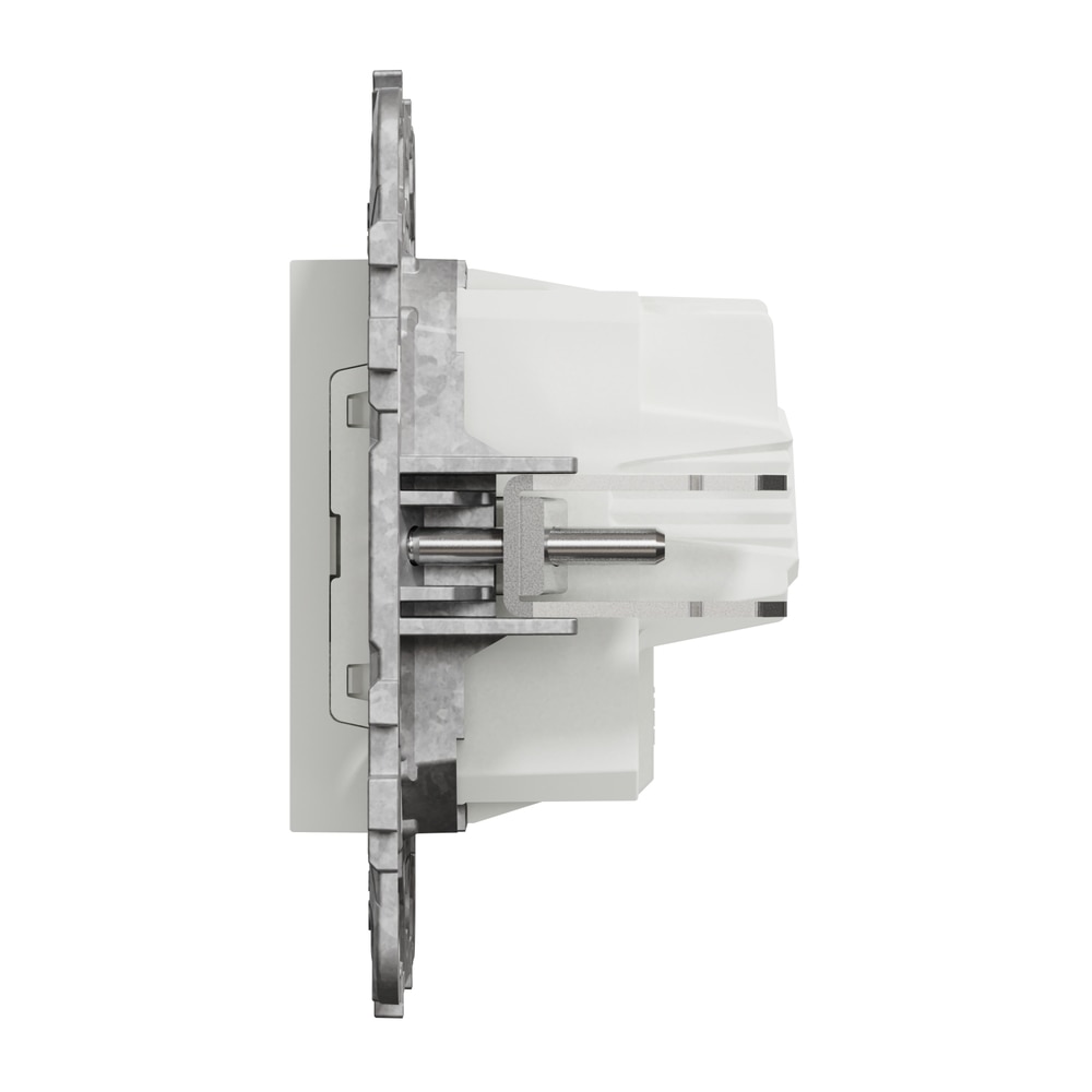 Priza SCHNEIDER Noua Unica NU503718Z, 2P+E 16A, IP20, Obturatoare, Suport fixare si gheare, alb