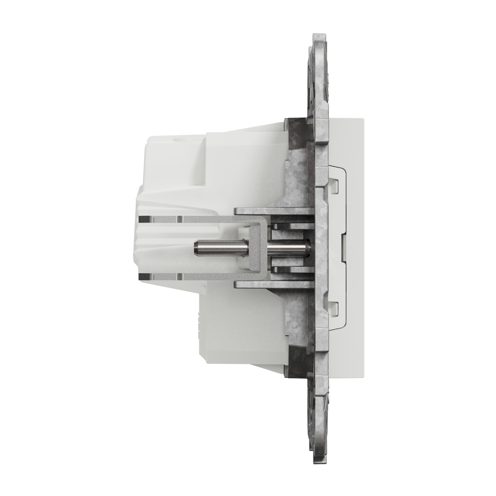 Priza SCHNEIDER Noua Unica NU503718Z, 2P+E 16A, IP20, Obturatoare, Suport fixare si gheare, alb