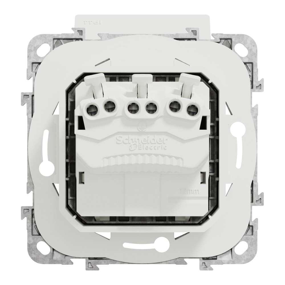 Priza SCHNEIDER Noua Unica NU508218, IP44, Suport fixare, Capac, Obturatoare, alb