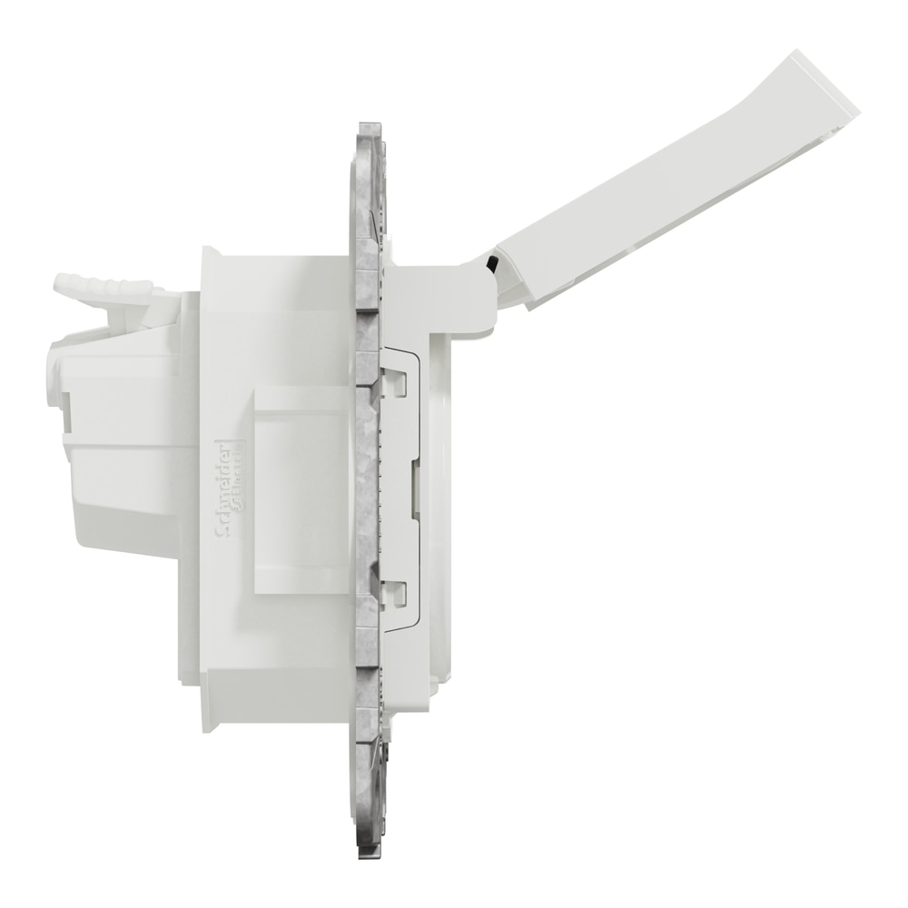Priza SCHNEIDER Noua Unica NU508218, IP44, Suport fixare, Capac, Obturatoare, alb
