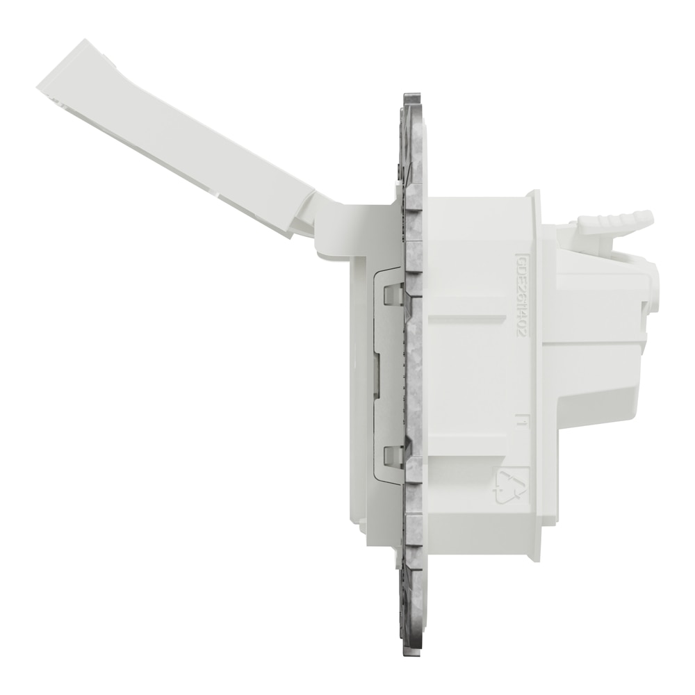 Priza SCHNEIDER Noua Unica NU508218, IP44, Suport fixare, Capac, Obturatoare, alb