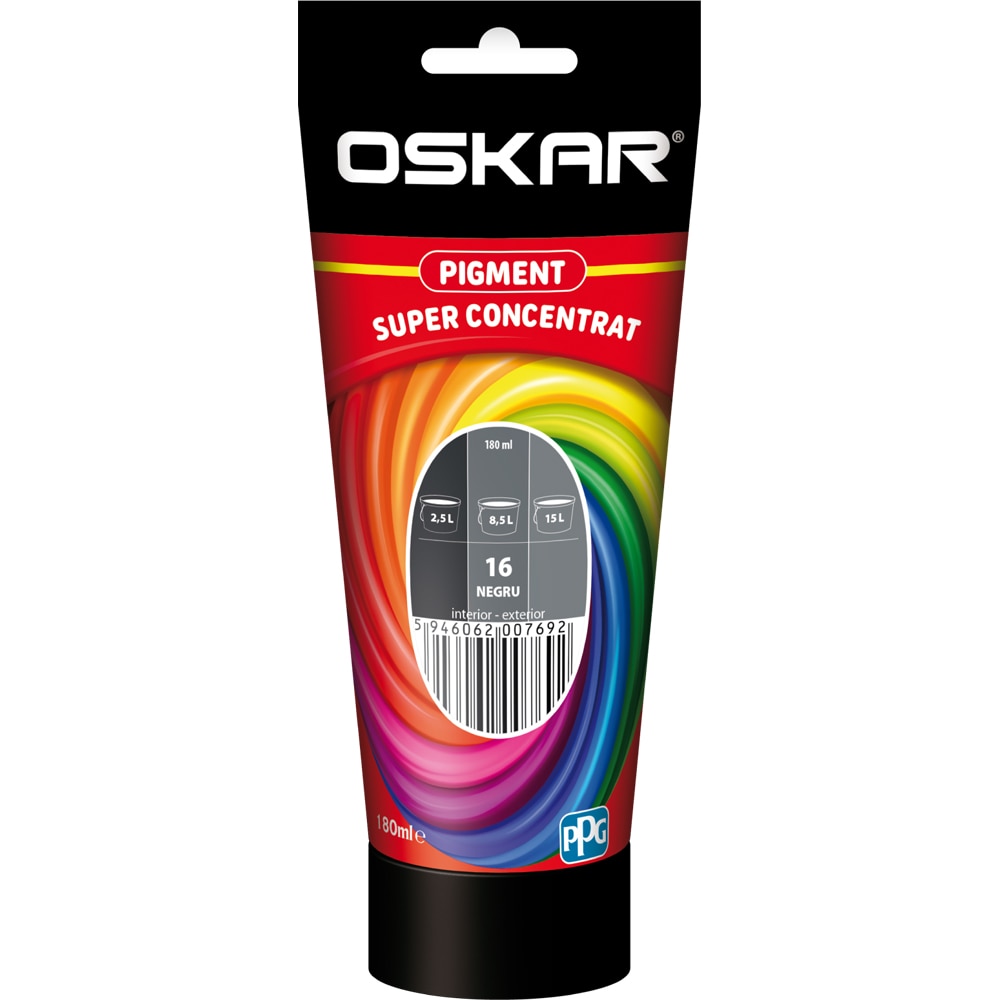 Pigment super concentrat OSKAR 16, interior/exterior, 180ml, negru