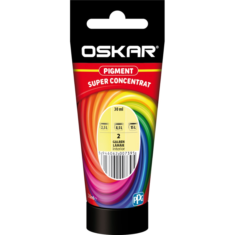 Pigment super concentrat OSKAR 2, interior/exterior, 30ml, galben lamaie
