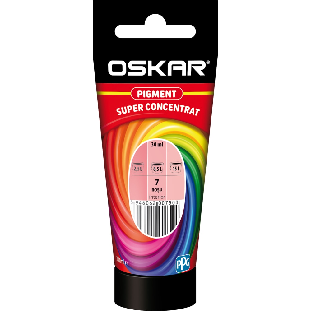 Pigment super concentrat OSKAR 7, interior/exterior, 30ml, rosu