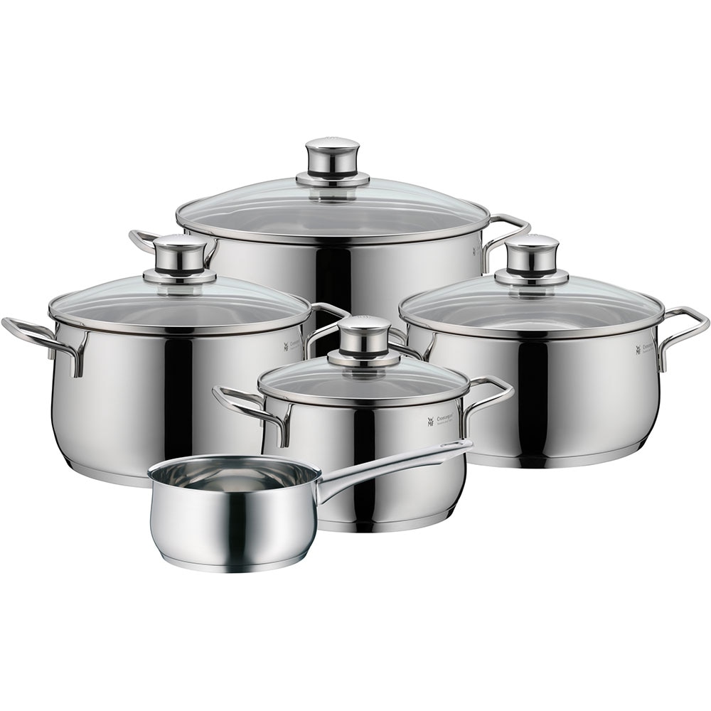 Set vase WMF Diadem Plus 733556040, 5 piese, 16-24cm, 1.5-6.5l, inox argintiu