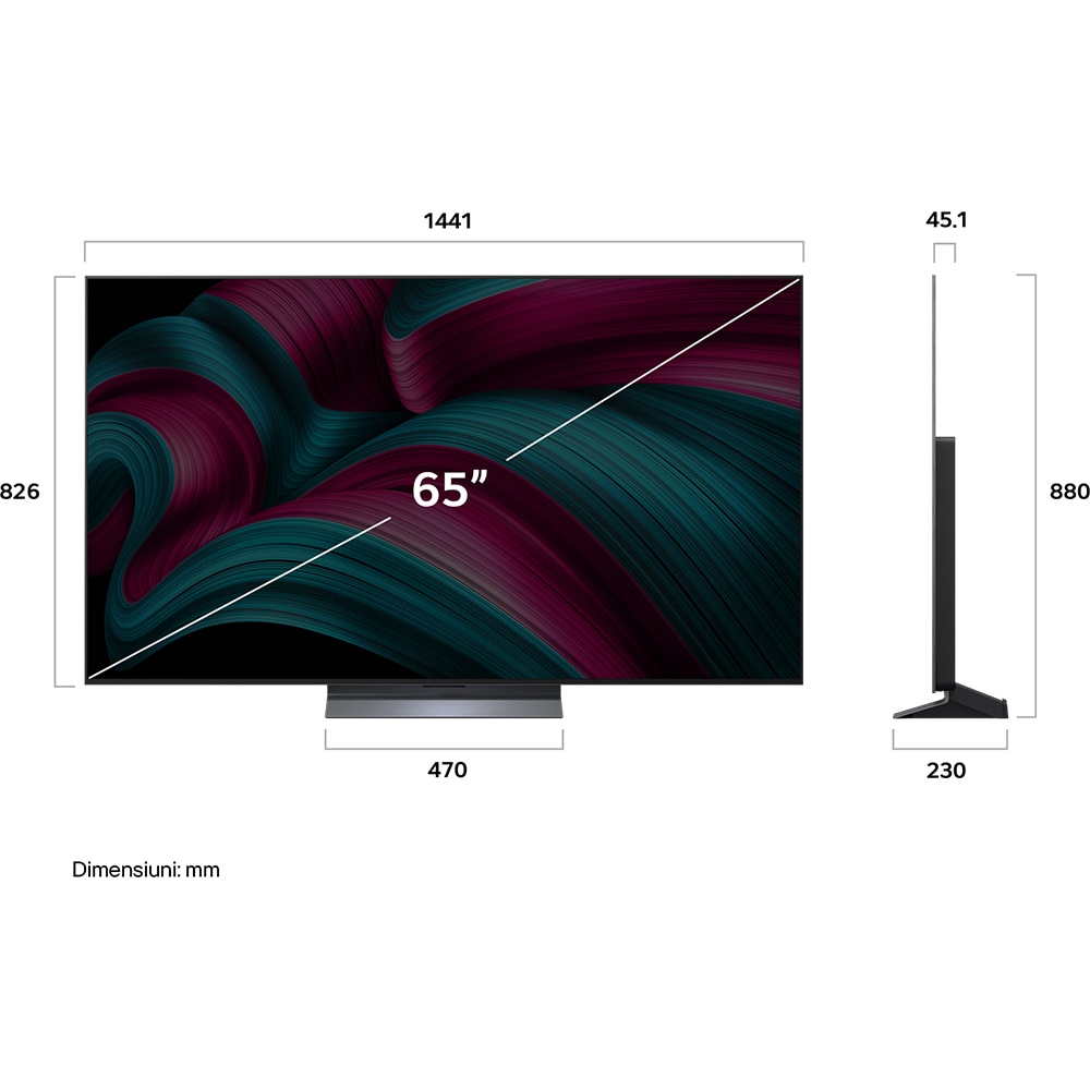 Televizor OLED Evo Smart LG 65C5ELB, Ultra HD 4K, HDR, 164cm