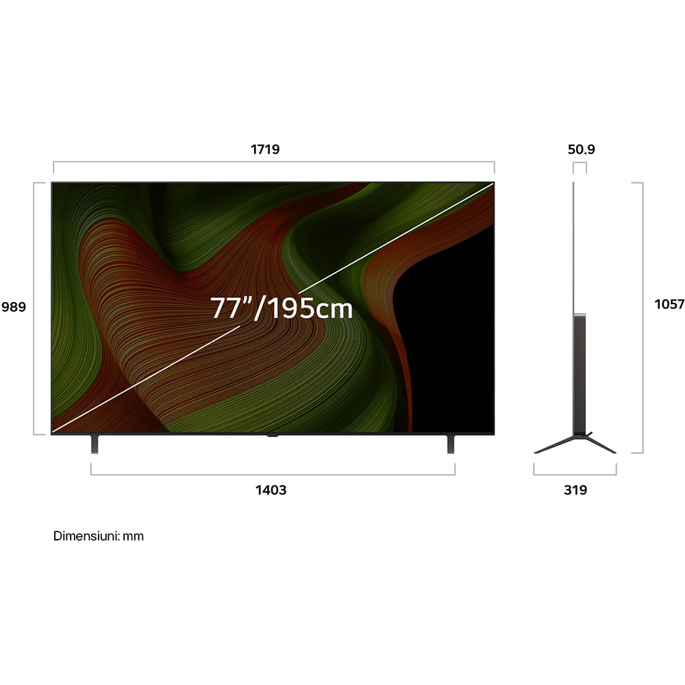 Televizor OLED Smart LG 77B53LA, Ultra HD 4K, HDR, 195cm