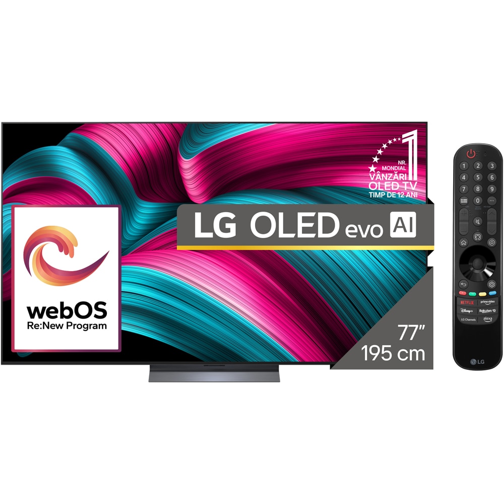 Televizor OLED Evo Smart LG 77C5ELB, Ultra HD 4K, HDR, 195cm