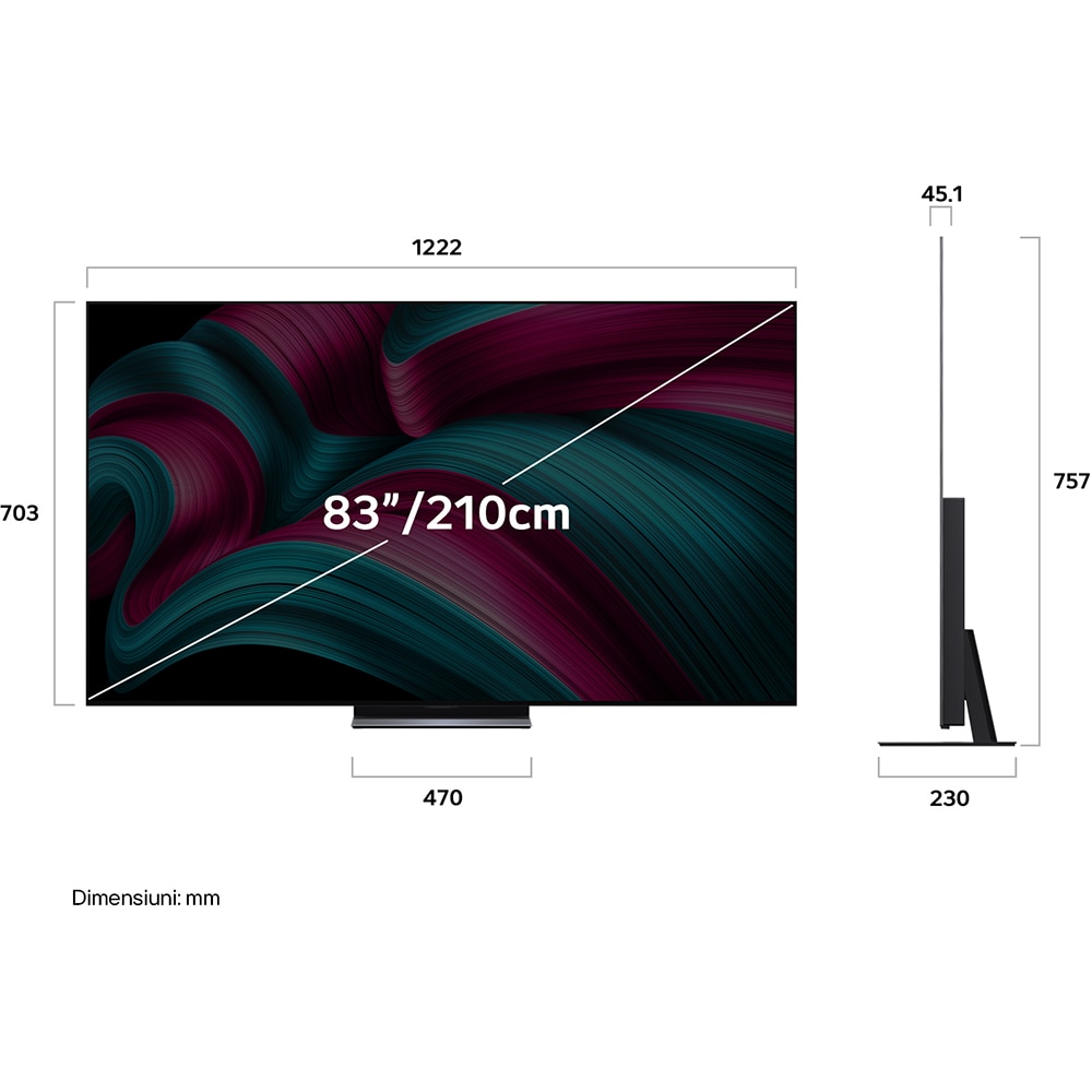 Televizor OLED Evo Smart LG 83C51LA, Ultra HD 4K, HDR, 210cm