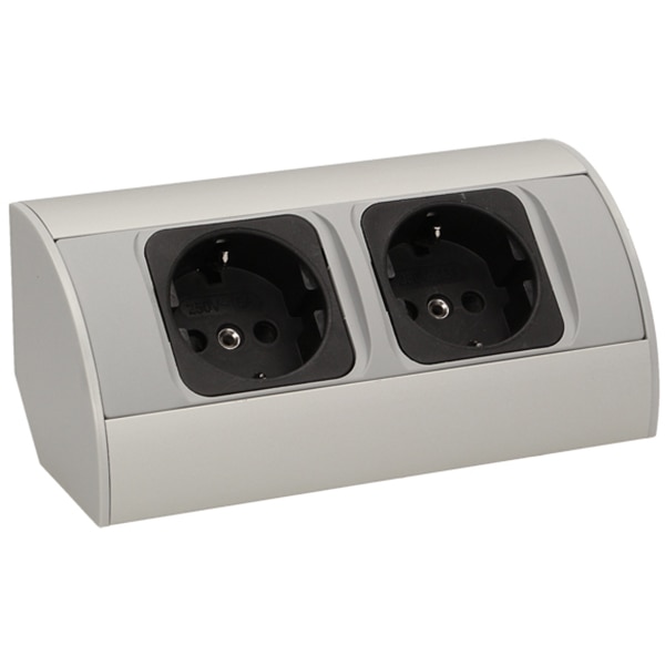 Priza externa ORNO OR-AE-1303/G(GS), 2 prize, 0.5m, argintiu