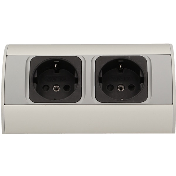 Priza externa ORNO OR-AE-1303/G(GS), 2 prize, 0.5m, argintiu