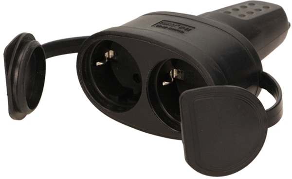 Priza de exterior ORNO OR-AE-13117 (GS), 2 prize, IP44, negru
