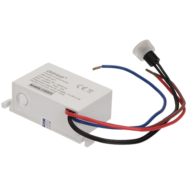 Mini senzor crepuscular ORNO OR-CR-227, cu sonda externa, IP54, alb