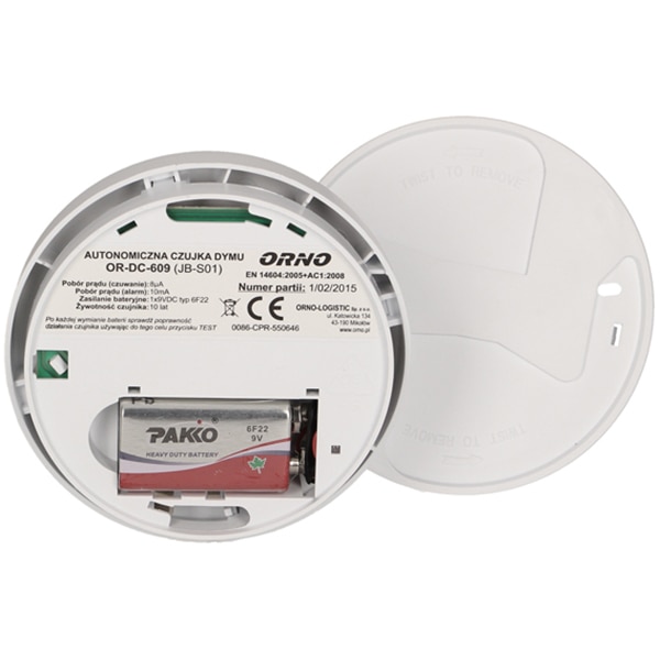 Detector de fum cu alarma ORNO OR-DC-609, alb