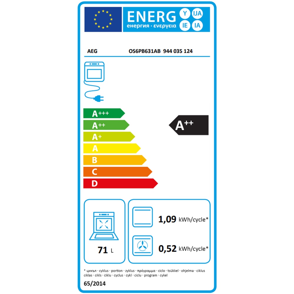Cuptor incorporabil AEG MealAssist OS6PB631AB, Electric, Autocuratare pirolitica, 71 l, Clasa A++, Wi-Fi, negru