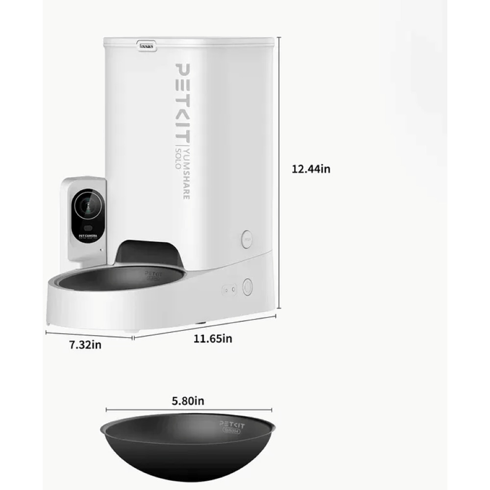 Hranitor automat animale de companie PETKIT Yumshare Solo, Camera Full HD, 3 l, alb