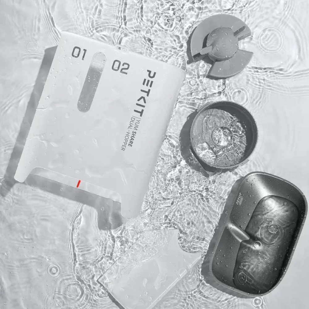 Hranitor automat animale de companie PETKIT Yumshare Dual Hopper, Camera Full HD, 5 l, alb