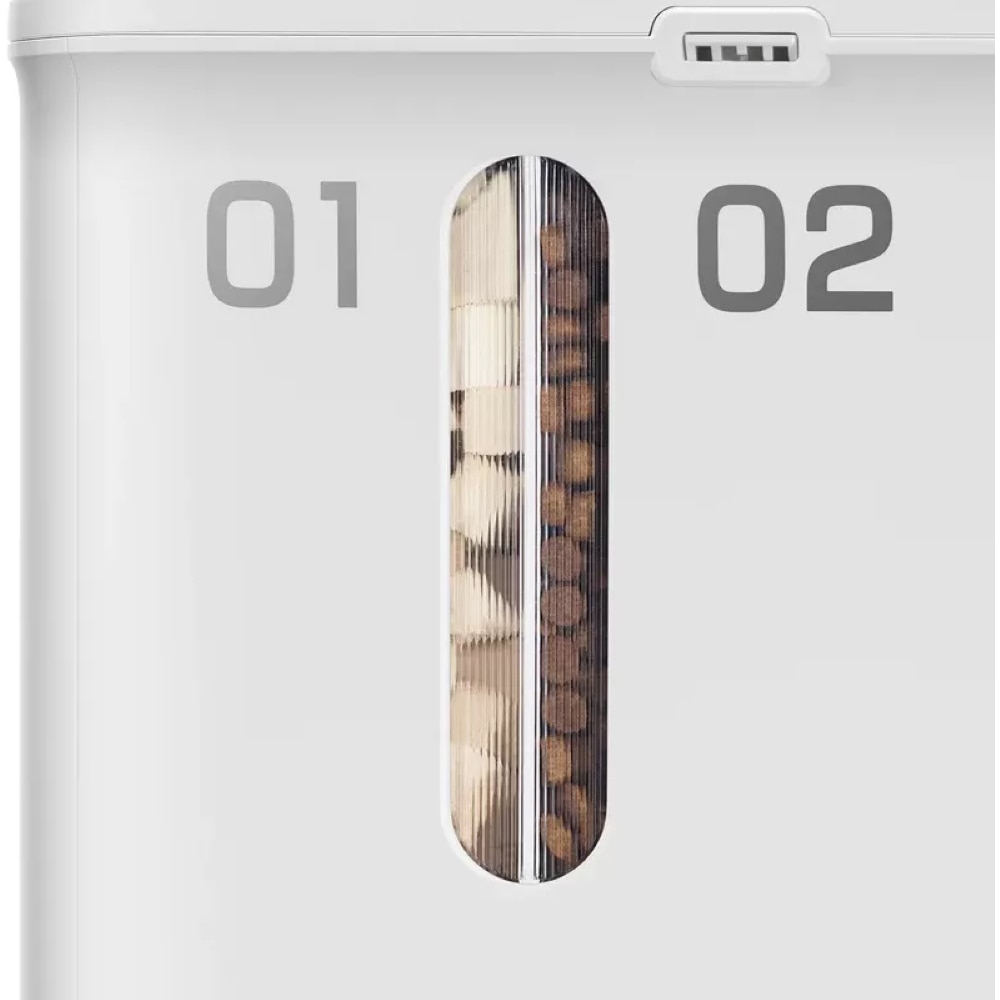 Hranitor automat animale de companie PETKIT Yumshare Dual Hopper, Camera Full HD, 5 l, alb