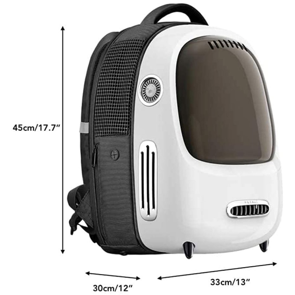 Rucsac transport animale de companie PETKIT Cat Travel, Hublou, plastic, 33 x 30 x 45 cm, alb