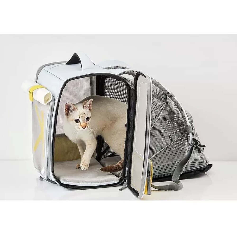 Rucsac transport animale de companie PETKIT Breezy X Zone, textil, 33 x 56 x 43 cm, gri