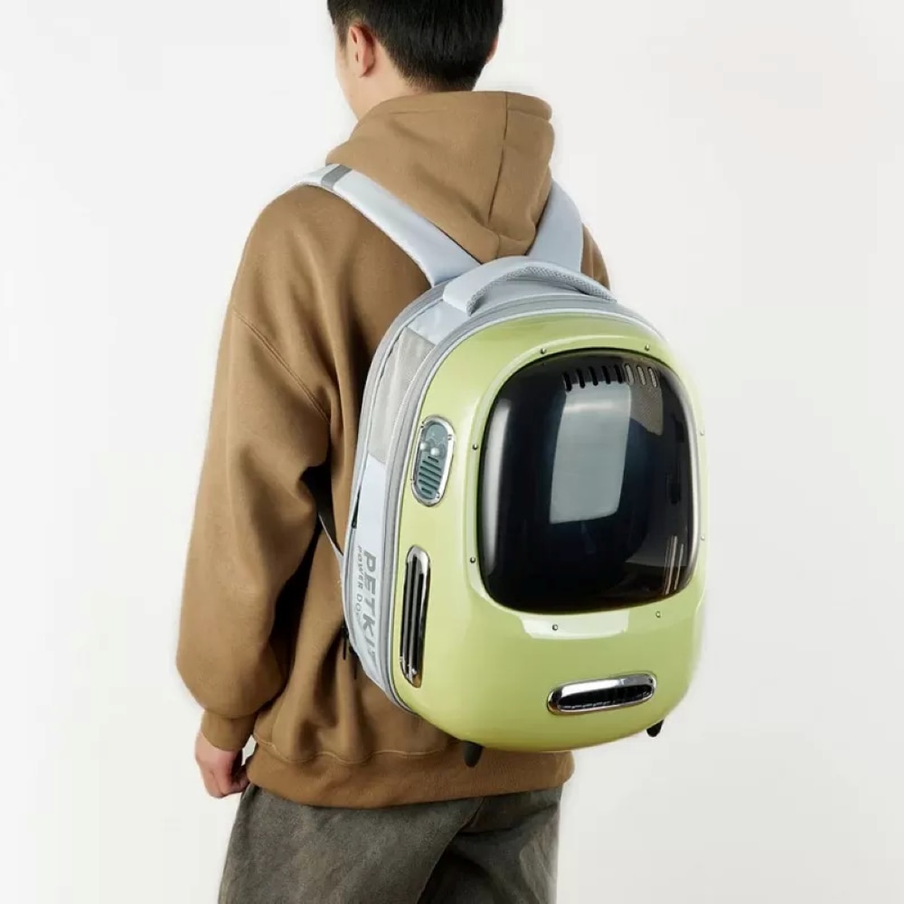 Rucsac transport animale de companie PETKIT Cat Travel 2, Hublou, plastic, 33 x 30 x 45 cm, verde