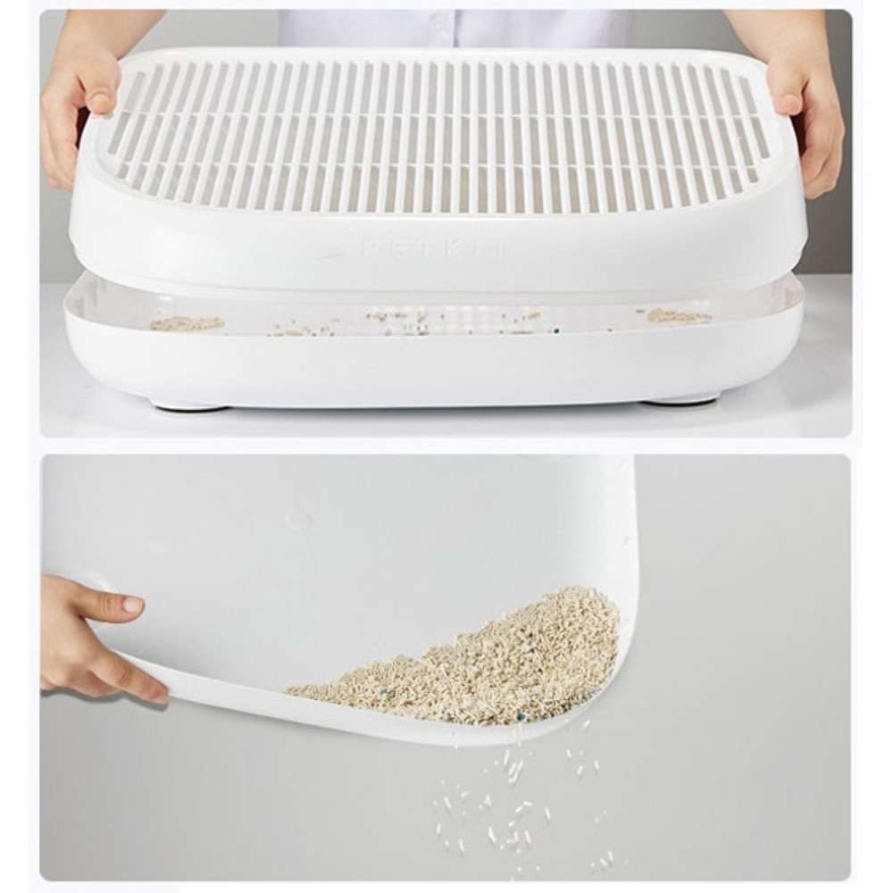 Cutie colectare nisip litiera PETKIT, plastic, 50 x 41.5 x 13.5 cm, alb