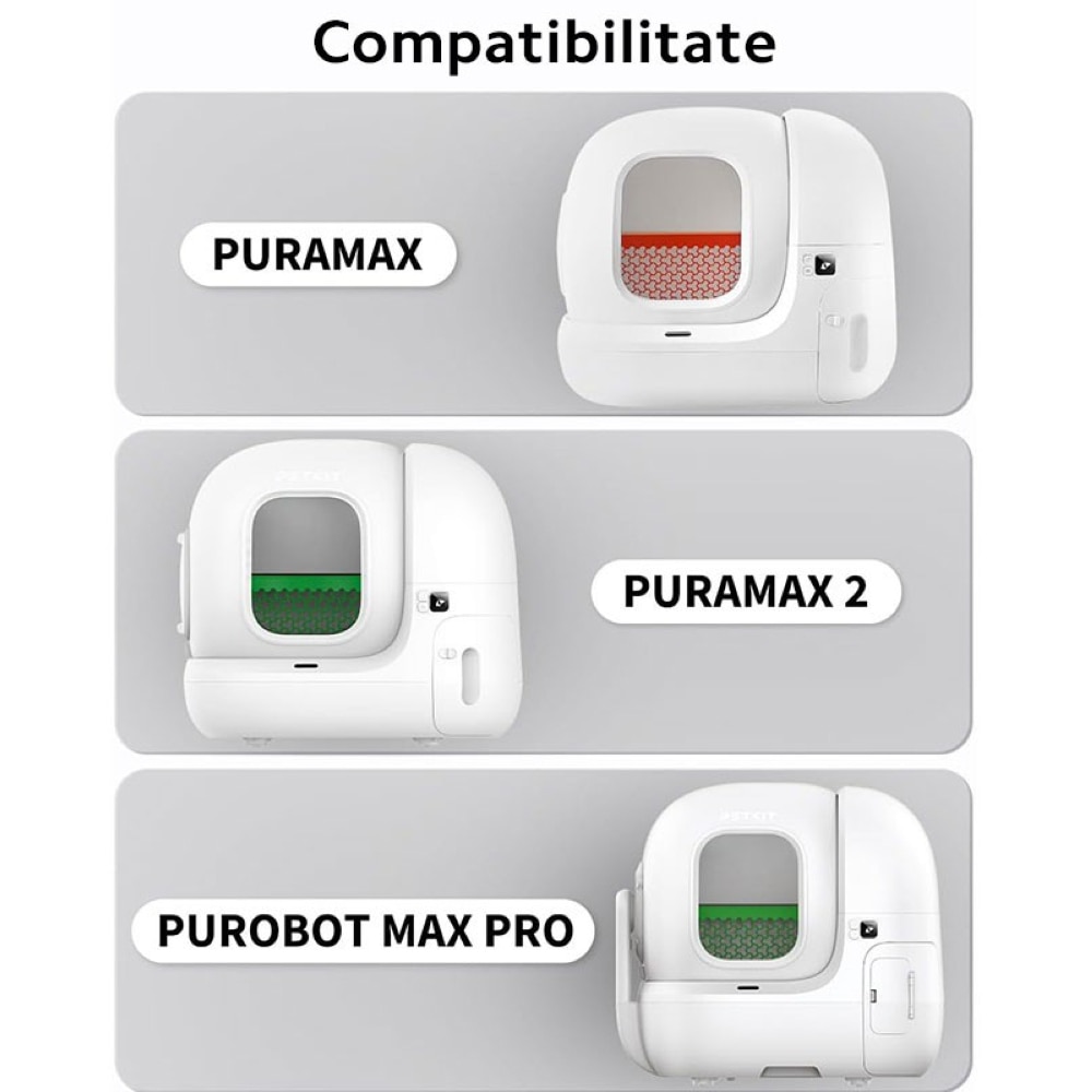 Set accesorii curatare litiera PETKIT Magnetic Cat Litter Remover, plastic, 44 x 21 x 5 cm, verde-alb