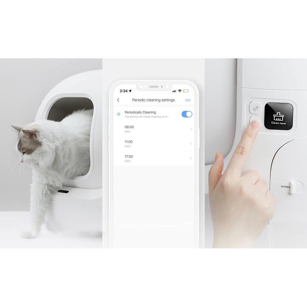 Litiera acoperita PETKIT Pura Max, Smart, ABS, 62 x 53.8 x 55.2 cm, alb