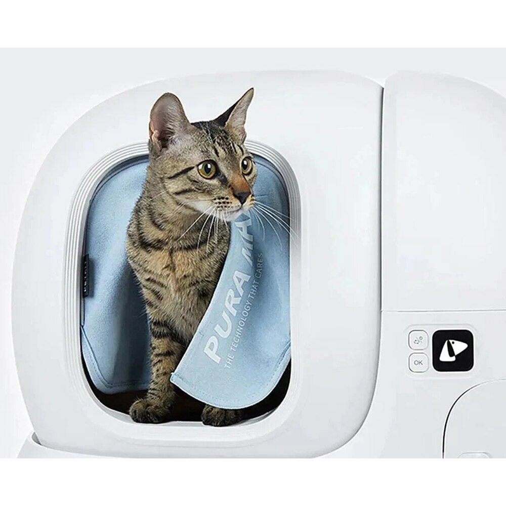 Perdea magnetica litiera PETKIT Pura Max, catifea, 23 x 25 x 2 cm, albastru