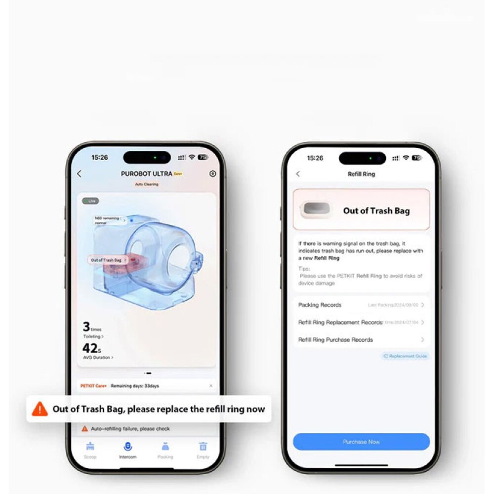 Pungi igienice litiera PETKIT Purobot Ultra, 3 role, negru
