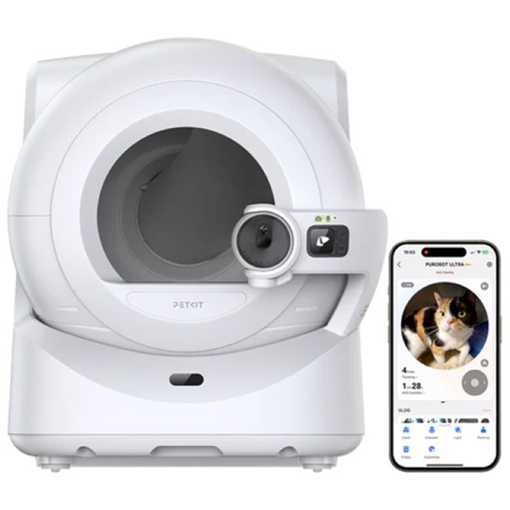 Litiera acoperita PETKIT Purabot Ultra AI, Smart, ABS, 78 x 55 x 65 cm, alb