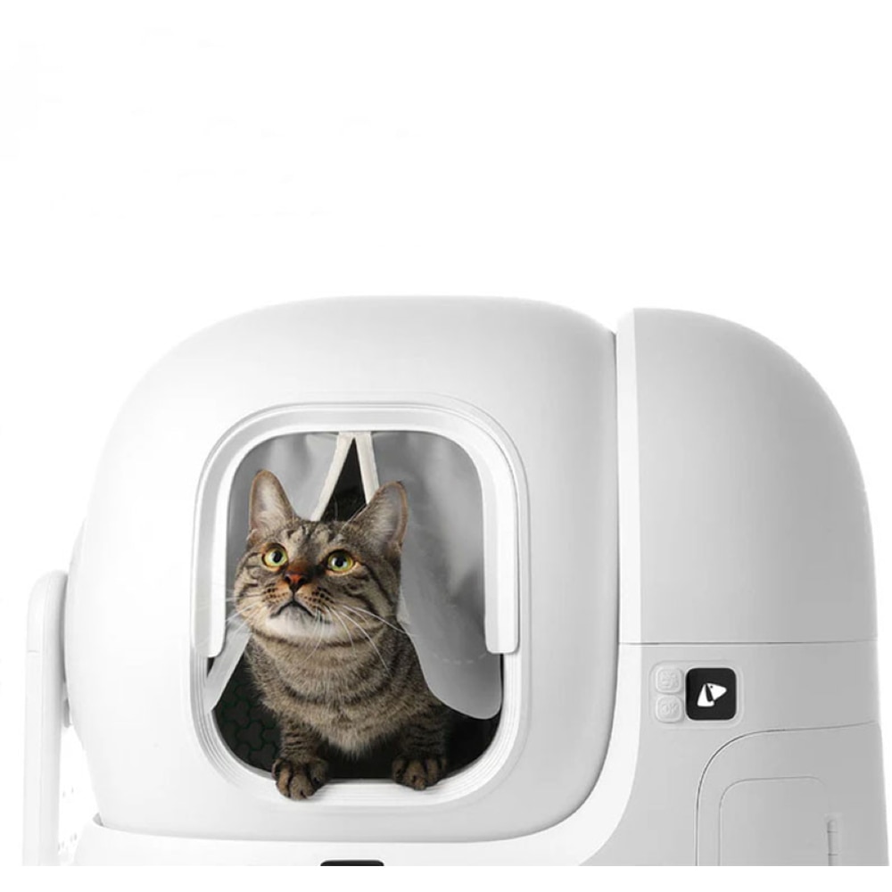 Perdea magnetica litiera PETKIT, microfibra, 30 x 10 x 30 cm, gri