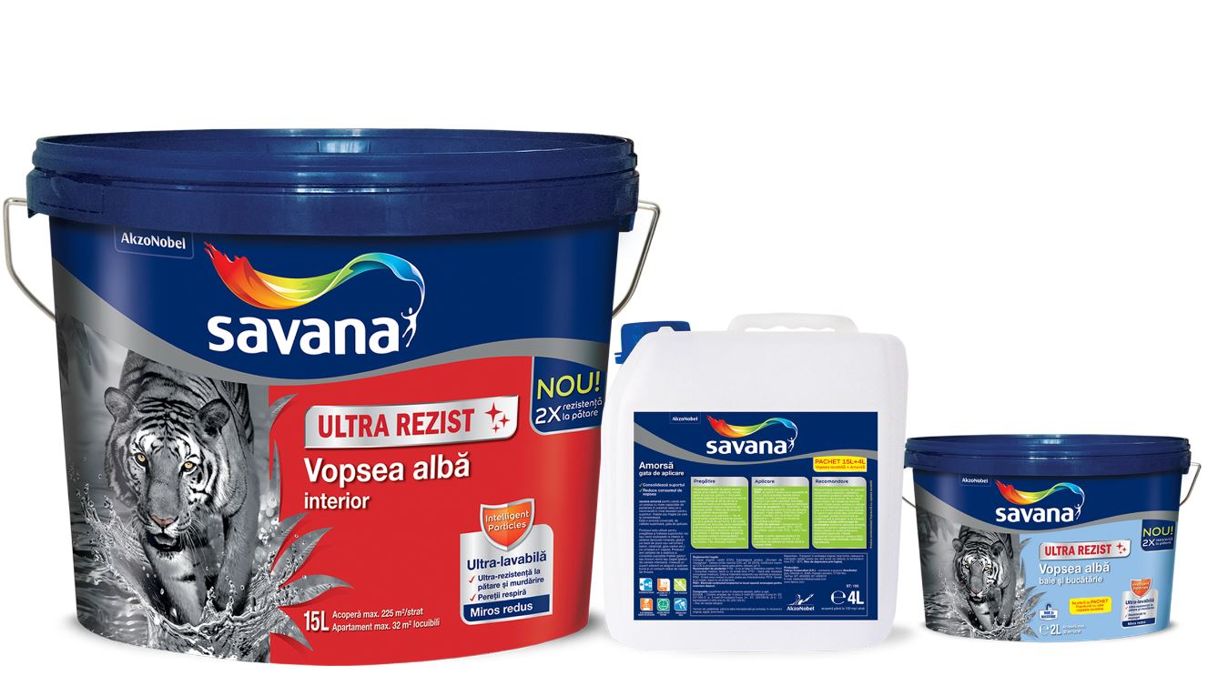Pachet Savana ULTRA REZIST 15L + amorsa 4L + 2l Savana baie si bucatarie