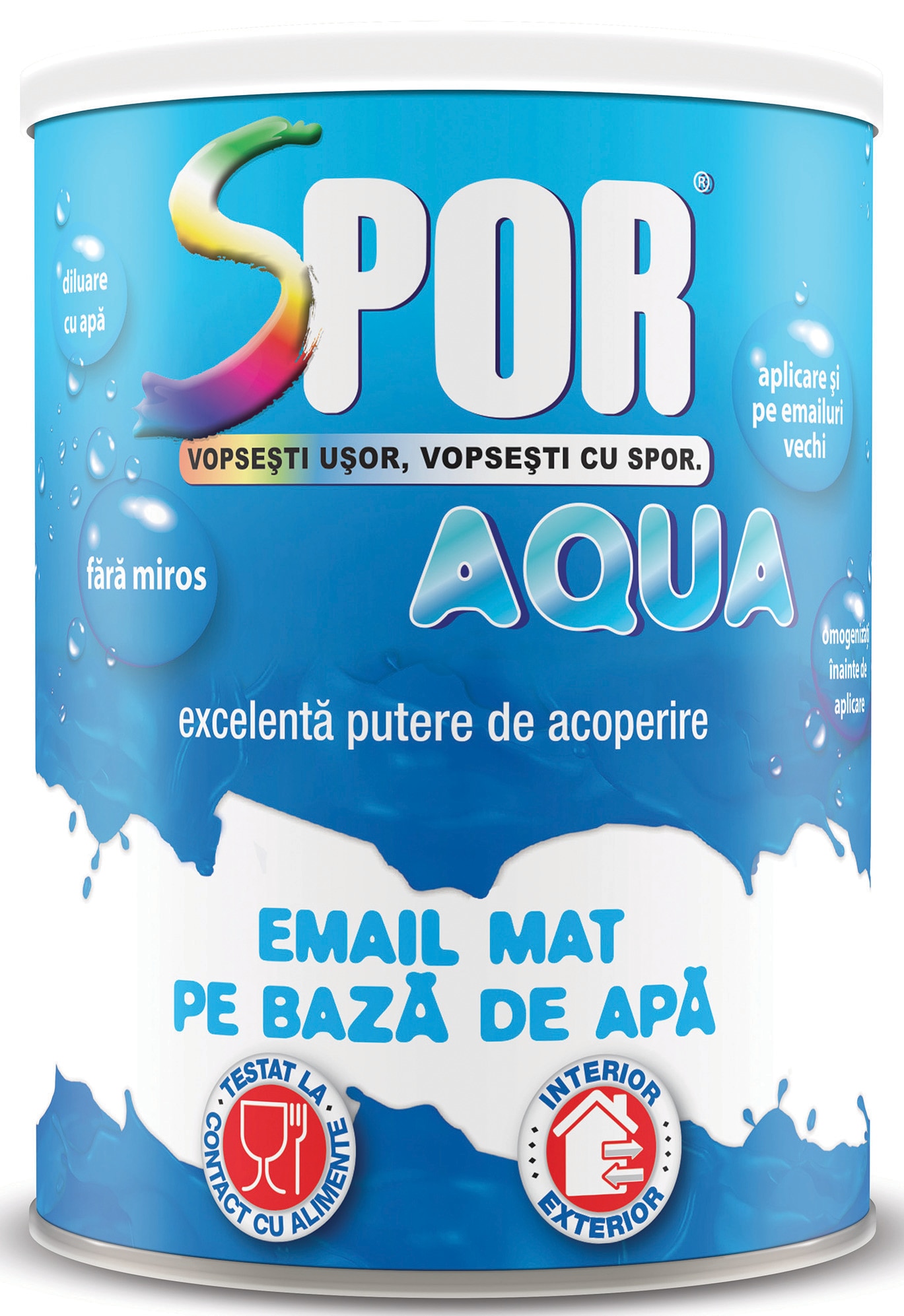 Email mat, alb, 0.7 L • Spor Aqua